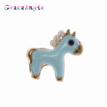 Graceange-collar con colgante de forma de caballo azul para mujer, 5 unidades por paquete, accesorios de joyería, serie Animal, estilo elegante y dulce 2024 - compra barato