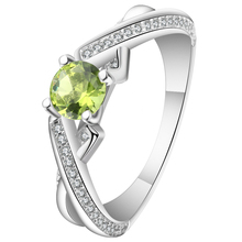 Hainon Trendy Silver Color Wedding Ring Luxury Green Stone Zircon Lady Ring Women's Valentine's Day Gifts for Female Bague Femme 2024 - buy cheap