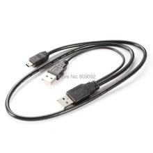 Кабель питания со штекером USB на штекер USB + 5-контактный кабель хоста OTG Mini USB для передачи данных Y-образный разветвитель кабель для мобильного HDD жесткого диска 2024 - купить недорого