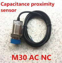 High quality AC 90-250v 2 wires NC M30 proximity capacitance sensor normally close switch distance 15mm metal case Free shipping 2024 - buy cheap