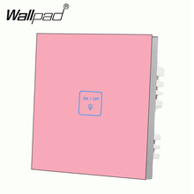 Interruptor de parede com indicador led de vidro temperado, parede inteligente, 110-250v, ru, 1 gang, 2 way, rosa, frete grátis 2024 - compre barato
