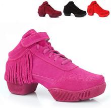 Fringe Dancing Shoes For Women Jazz Sneaker Hiphop Salsa Dance Sneakers For Woman Leather Sport Street Hip Hop Dance Shoes 2024 - buy cheap