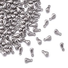 100pcs Stainless Steel Drop Pendants necklace jewelry making, 6x3x3mm,  Hole: 1mm F60 2024 - buy cheap