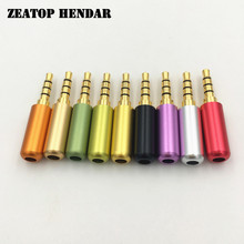 8 Pcs Alumínio 3.5 Fone De Ouvido Jack de 3.5mm Estéreo de 4 pólos Plugue Macho Banhado A Ouro Conector Do Fio para Fone de Ouvido DIY reparação