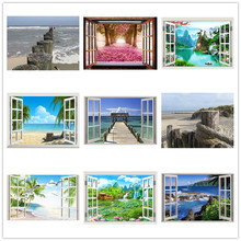 Kexinzu cuentas cuadradas completas 5D DIY diamante bordado ventana pintura de paisaje con diamante punto de cruz Rhinestone mosaico de decoración para regalo 2024 - compra barato