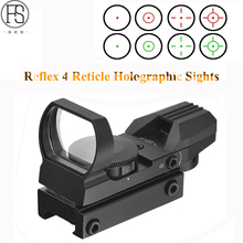 Acessórios para arma tática, reflexo holográfico 4 retículo, mira com ponto verde e vermelho, rifle de caça, visão ótica, tiro, escope 11/20mm 2024 - compre barato