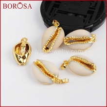 BOROSA New 5pcs Natural Shell Druzy Pendant Bead, Gold Color Handcrafted Shell Pendant Beads Drusy for Necklace for Women G1295 2024 - buy cheap