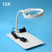 Светодиодная осветительная лупа, металлический шланг, увеличительное стекло, настольная лампа для чтения с USB 2024 - купить недорого