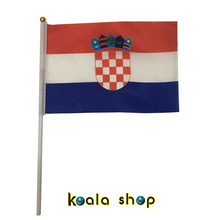 Мировой национальный флаг, Хорватия, 14*21 см, флаги ручной волны, 100 ⑤ пакет с пластиковым флагштоком, баннер с принтом из полиэстера 2024 - купить недорого