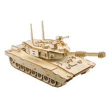 Corte a laser diy m1 abrams tank 3d, quebra-cabeça de montagem, brinquedos educativos de madeira para crianças 2024 - compre barato