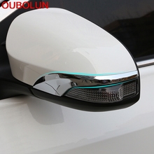 Oubolin-cubierta de tira de espejo retrovisor de coche, embellecedor de tapa, moldura de guarnición, superposición ABS cromada, para Toyota Yaris Vitz 2017 2018 2024 - compra barato