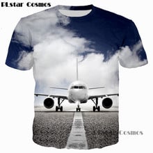 PLstar Cosmos-Camiseta 3D de verano para hombre, camiseta de manga corta con estampado de avión y barco, Iceberg, pared, carretera, 2019 2024 - compra barato