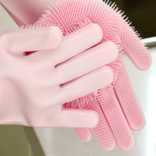A Pair Magic Silicone Scrubber Rubber Cleaning Gloves Dusting Dish Washing Pet Care Grooming Hair Car Insulated Kitchen Helper 2024 - buy cheap