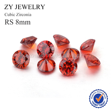 Factory Price 100pcs 8mm Round Brilliant Cut Orange Red Cubic Zirconia Synthetic CZ Gems Stone for Jewelry Making 2024 - buy cheap