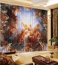 Затемненные занавески для гостиной с изображением ангела, роскошные затемненные занавески, украшение для дома 2024 - купить недорого