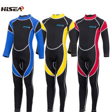 Hisea 2.5MM Neoprene Kids Wetsuit Long Sleeves Diving Suit One piece Keep Warm Swimsuit for Boys/Girls Children Rash Guards Suit 2024 - buy cheap