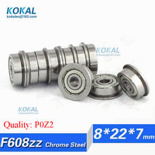 [CMF608ZZ-P2]Free Shipping 10pcs chrome steel flange bushing bearing F80018zz F60018zz F608zz ball bearing 8mm*22mm*7mm*25mm*1.5 2024 - buy cheap