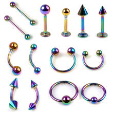 5pcs Chic 316L Stainless Steel Belly Lip Tongue Eyebrow Labret Barbell Rings Stud Ball Piercing Body Jewelry Wholesale 2024 - buy cheap