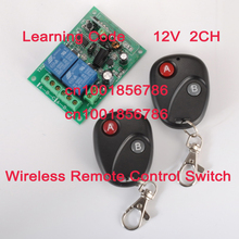 Sistema de Comutação 2 Transmissor 12 V 2CH Controle Remoto sem fio Interruptor de Controle Interruptor De Alimentação + Receber Alternar Momentary Travado
