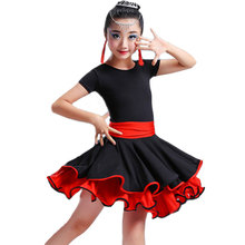 Leopard Samba Children Latin Dance Dress Lotus Leaf Skirt Girls Tutu Latin Ballroom Salsa Dance Dress Dancing Costumes For Kids 2024 - buy cheap