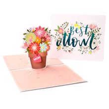 3D Ручная работа шоу Любовь Лучшая Мама Цветочная корзина бумажные пригласительные поздравительные открытки поздравительная открытка подарок на день матери 2024 - купить недорого