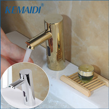 KEMAIDI-grifo automático con Sensor táctil, accesorio de latón cromado pulido, para lavabo de baño, mezclador de agua 2024 - compra barato