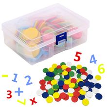 Contadores de fichas de conteo, juguete de matemáticas de colores mezclados de 30mm para fichas de juego de Fichas de Bingo, con caja de almacenamiento, 117 Uds. 2024 - compra barato