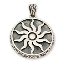 Sun Circle Vintage 925 Sterling Silver Pendant 2024 - buy cheap