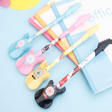 1PCS Creative Guitar Modeling Gel Pen Cute Kawaii Plastic Gel Pen For Kids Gift Music Modeling Stationery Office & School Supply 2024 - buy cheap