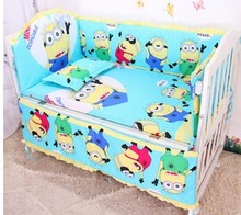 Promotion! 6PCS Baby Cot Bumper Pattern 100% Cotton Super Soft ,include(bumper+sheet+pillow cover) 2024 - buy cheap