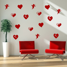 DCTOP Love Heart Cherubs Набор стикеров на стену виниловые наклейки для гостиной столовой для девочек, спальни, домашний декор, фрески 2024 - купить недорого