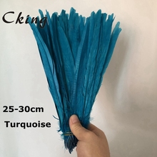 Cking 25 colors Turquoise Blue Dyed pheasant feather 25-30cm 10-12inch ring neck pheasant tails for stage headwear decorations 2024 - buy cheap