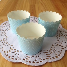 Free Shipping high quality small blue muffin cup, baking tools polka dot paper cups cupcake case liners tray for party birthday 2024 - buy cheap