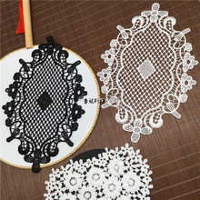 10pc Black Ivory Rotator Cuffs Flower Lace Embroidered Organza Flowers Home Cloth Patch Decals DIY Clothing Accessory BD0638 2024 - buy cheap