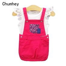 Chumhey/джинсовое платье для маленьких девочек 18 мес. утепленный хлопковый комбинезон; летние детские комбинезоны; одежда для малышей; цвет розовый 2024 - купить недорого