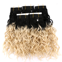 Angie Bohemian Curly Hair Extensions 12-20 Inch 100 Gram One piece Two Tone Ombre Black to 613#  Bundles Synthetic Hair Weave 2024 - buy cheap