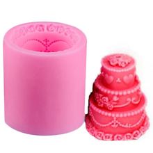 Molde de silicone 3d para bolo de aniversário e casamento, faça você mesmo, cubo de gelo de três camadas, artesanal, para sabão, fondant, 1 peça 2024 - compre barato