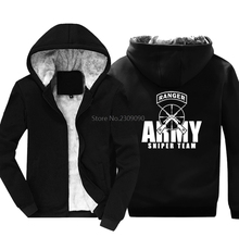 Funny winter Ranger Sniper Team Sniper Army hoodies Men's Cotton thicken Sweatshirts Hip Hop jacket Tops Harajuku Streetwear 2024 - buy cheap