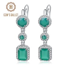 Gem's Ballet 4.96Ct Natural Green Agate Drop Earrings 925 Sterling Silver Vintage Earrings For Women Wedding Fine Jewelry 2024 - buy cheap