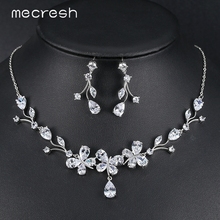 Mecresh Cute Butterfly Bridal Necklace Jewelry Sets for Women Clear Cubic Zirconia Wedding Earrings Sets Christmas Jewelry TL545 2024 - buy cheap