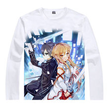 Camiseta manga comprida estampa asuna unworld, camisetas estampadas da moda com manga longa, coleção de anime kawaii, camisetas anime japonesas 2024 - compre barato