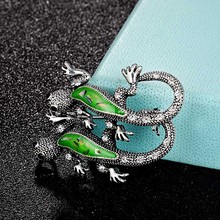 Zlxgirl jewelry Antique gold vintage lizard  pin brooches for men's Kids Christmas gifts fashion carton hijab pin hats accessory 2024 - buy cheap