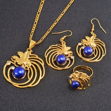 Anniyo PNG Blue Pearl Bird Pendant Necklaces Earrings Ring Papua New Guinea Clothing Jewellery Gifts #144006BE 2024 - buy cheap