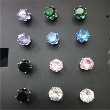 6Pcs/set Crystal Stud Earrings For Women Girls Gifts boucle d'oreille Silver Color Statement Earring Fashion Jewelry Brincos Top 2024 - buy cheap