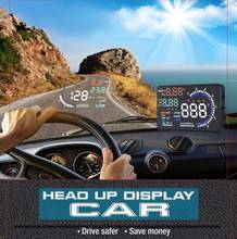 Автомобильный Hud Дисплей 5,5 дюймов большой экран с системой OBD II км/ч MPH RPM предупреждение о превышении скорости 2024 - купить недорого