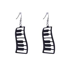 New Black Piano Earrings Musical Notes Accessories Earrings for Women Fashion Long Big Earrings Gif pendientes mujer 2024 - buy cheap