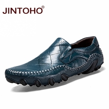 JINTOHO Slip On Men Genuine Leather Shoes Brand Mens Fashion Shoes Leather Casual Shoes 2019 Men Boat Shoes Moccasins 2024 - buy cheap