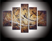 Handmade abstract art notes 5 piece set oil painting canvas wall art abstract modern landscape photos of home decoration 2024 - buy cheap