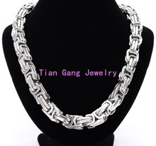 High Quality Heavy 15mm 316L Stainless Steel Silver Color Byzantine Chain Necklace or Bracelet 8-40" For Cool Men&Boy 2024 - buy cheap