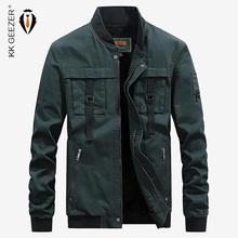 Chaqueta Bomber militar de motocicleta para hombre, chaqueta de negocios negra de calidad, abrigo informal verde de talla grande, Otoño y Chaqueta Casual Slim Fit 2024 - compra barato